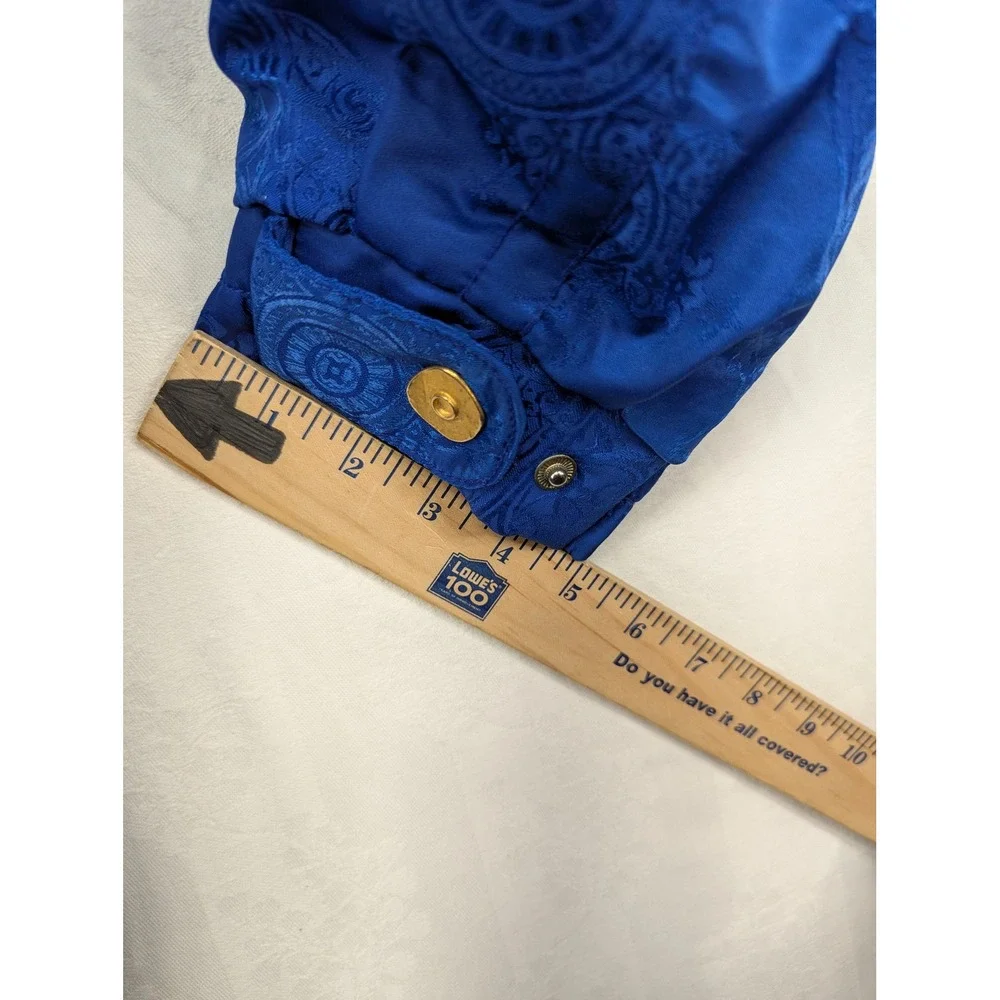 Obermeyer Royal Blue Damask‎ Pattern Hooded Ski Jacket Women's Size 12